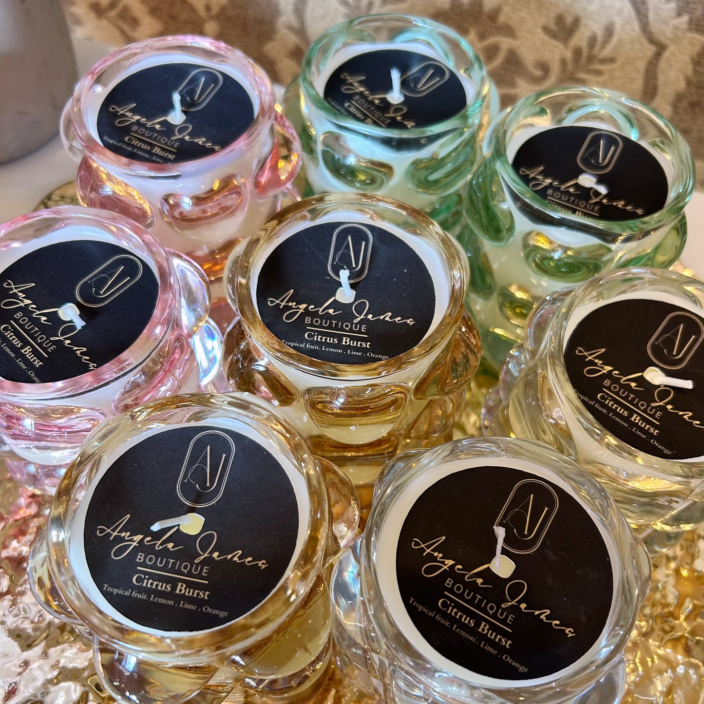 Citrus Burst Candle | Pink Bubble Glass