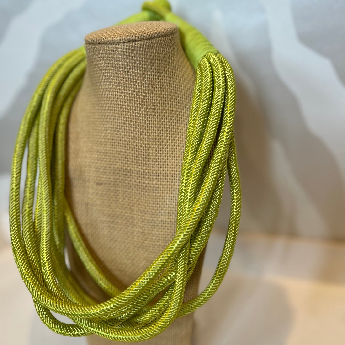 Rope Statement Necklace | Lime Green