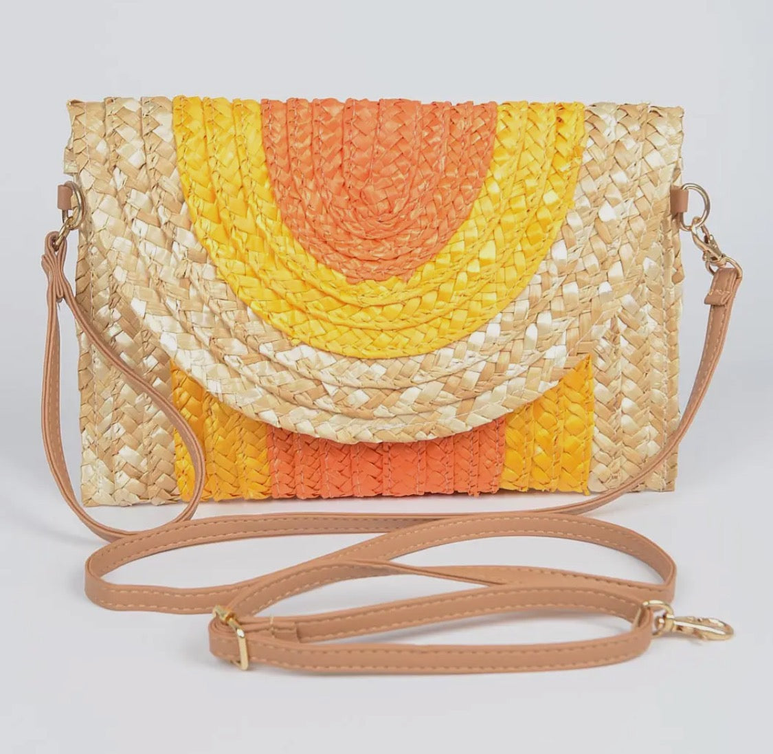 Straw Envelope Clutch | Orange
