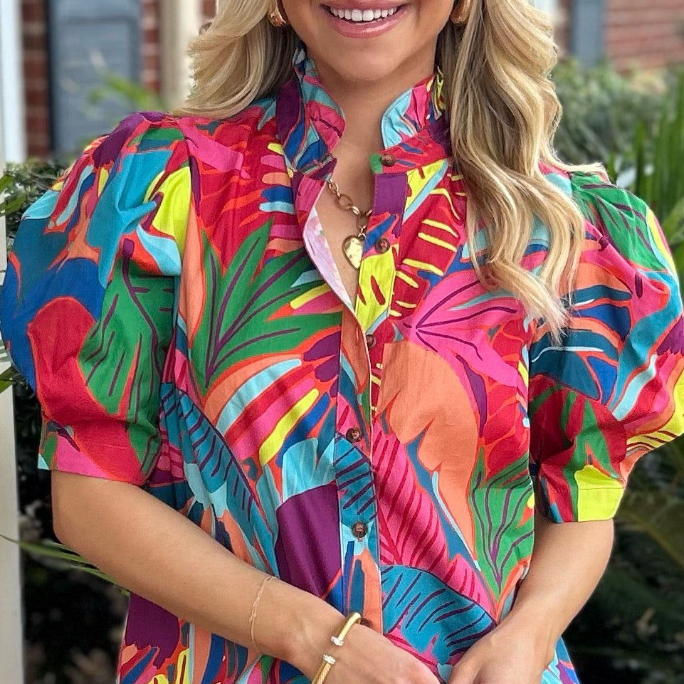 Harper Top | Tropical Print