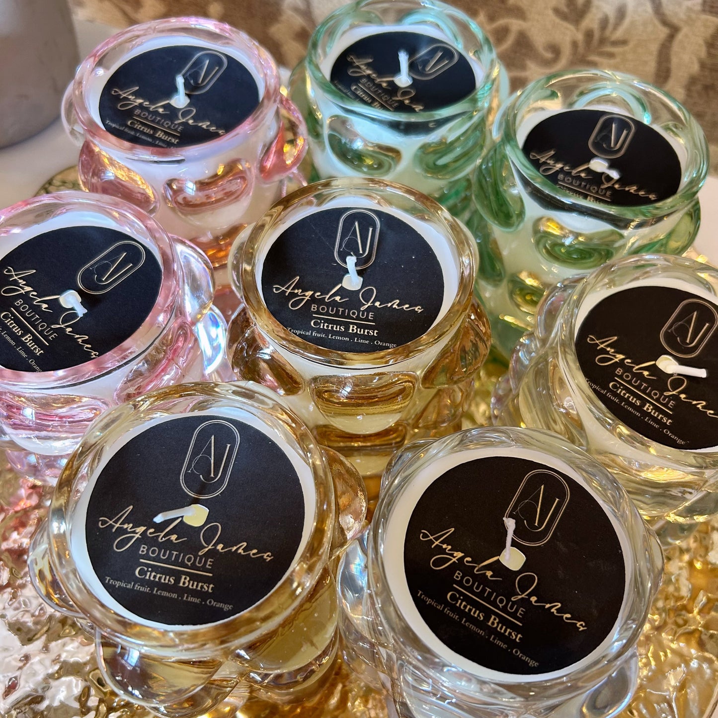 Citrus Burst Candle | Amber Bubble Glass
