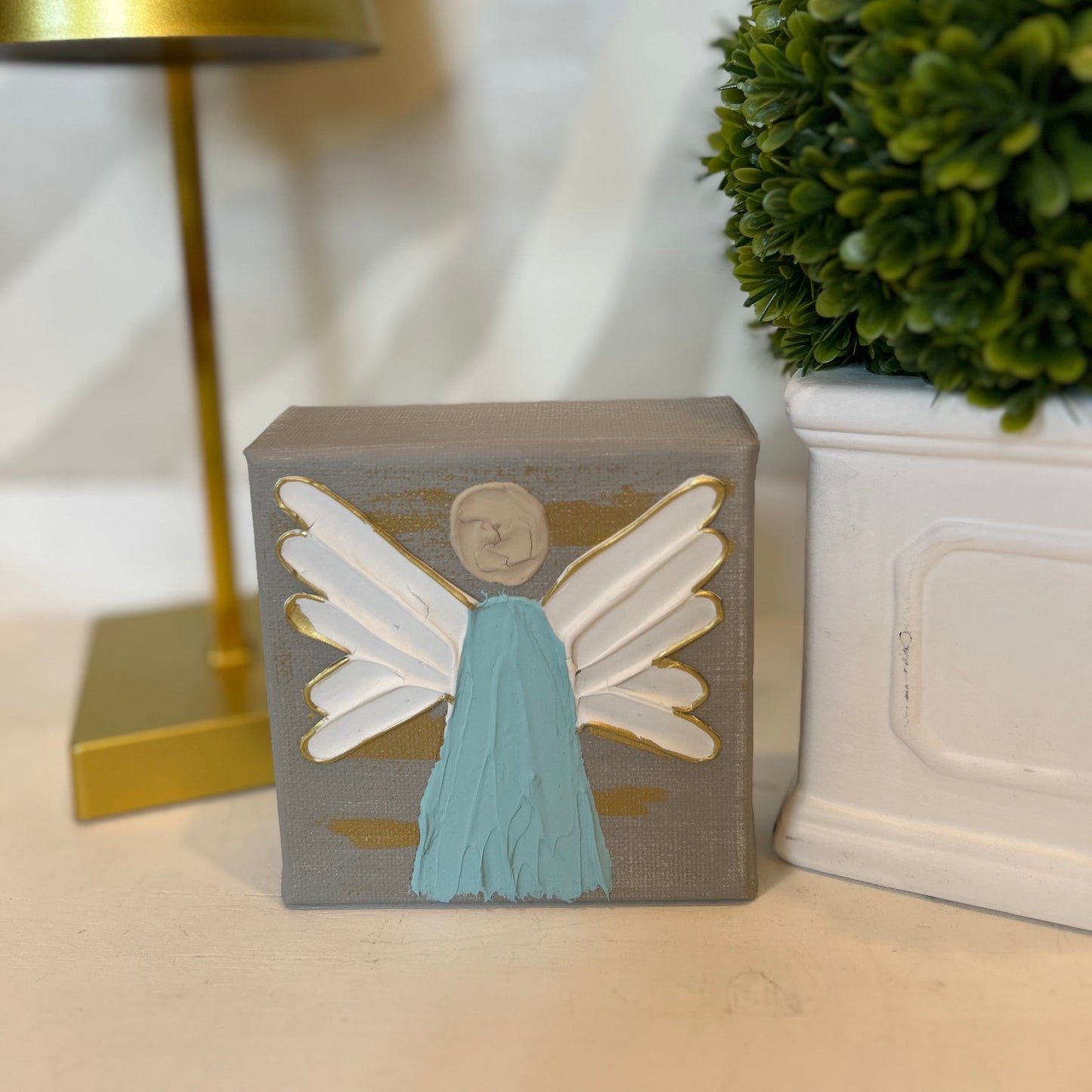 Angel Canvas Art | Grey & Blue