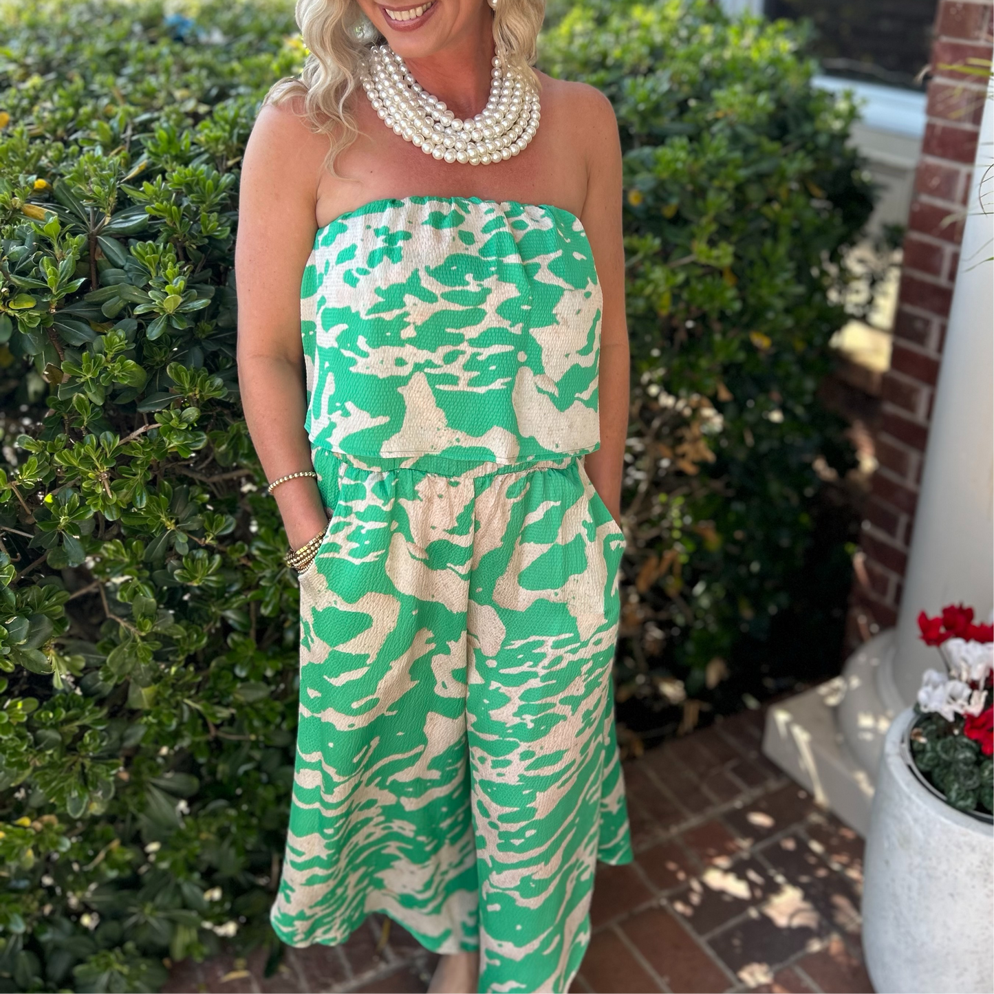 Desiree Jumpsuit | Green Print