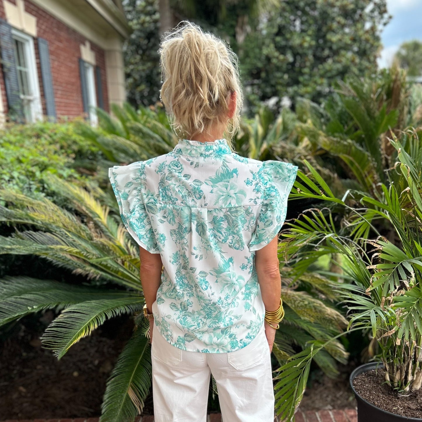 Miranda Top | Green Floral