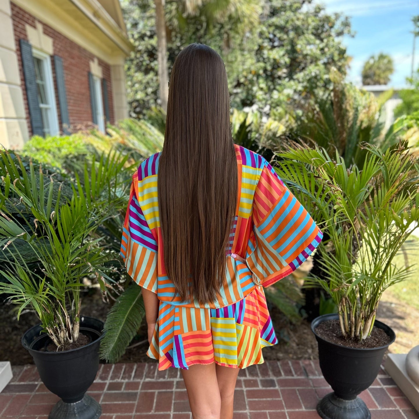 GiGi Top & Short Set | Orange Color Combo Print