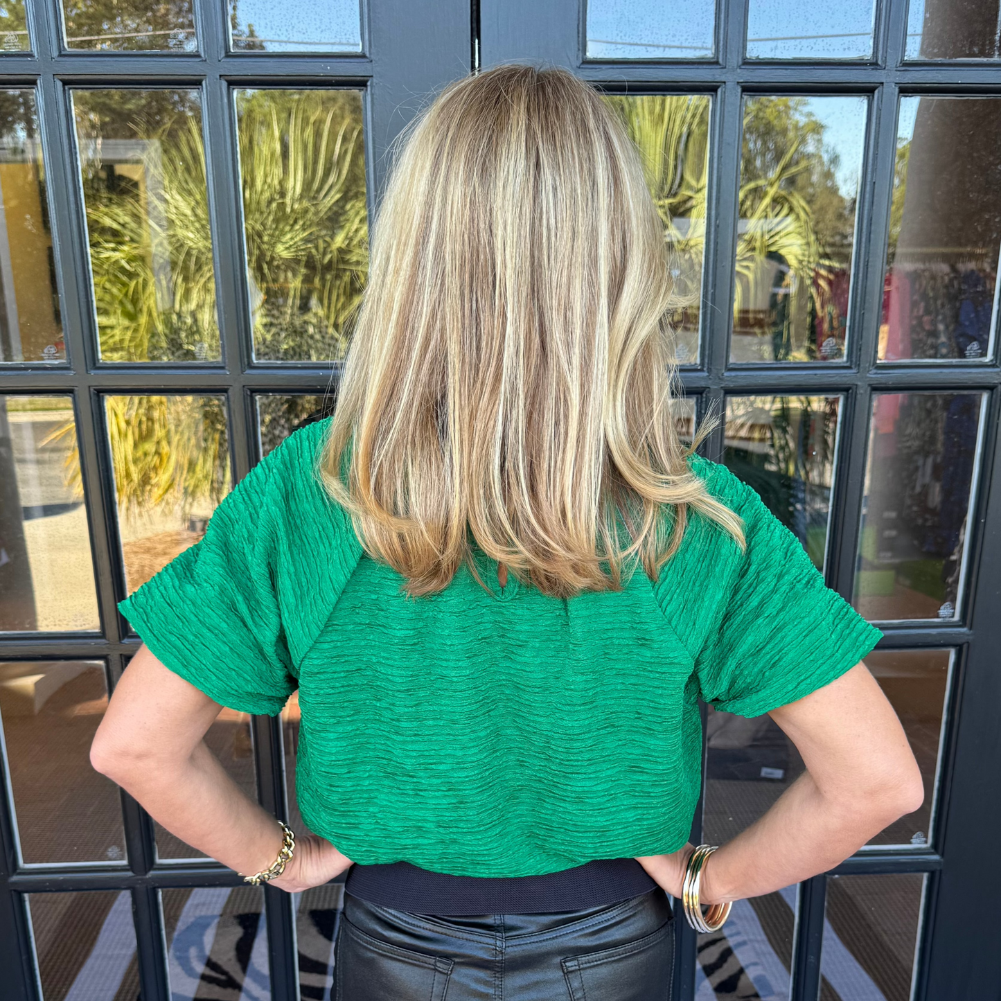 Belize Balloon Sleeve Top | Emerald