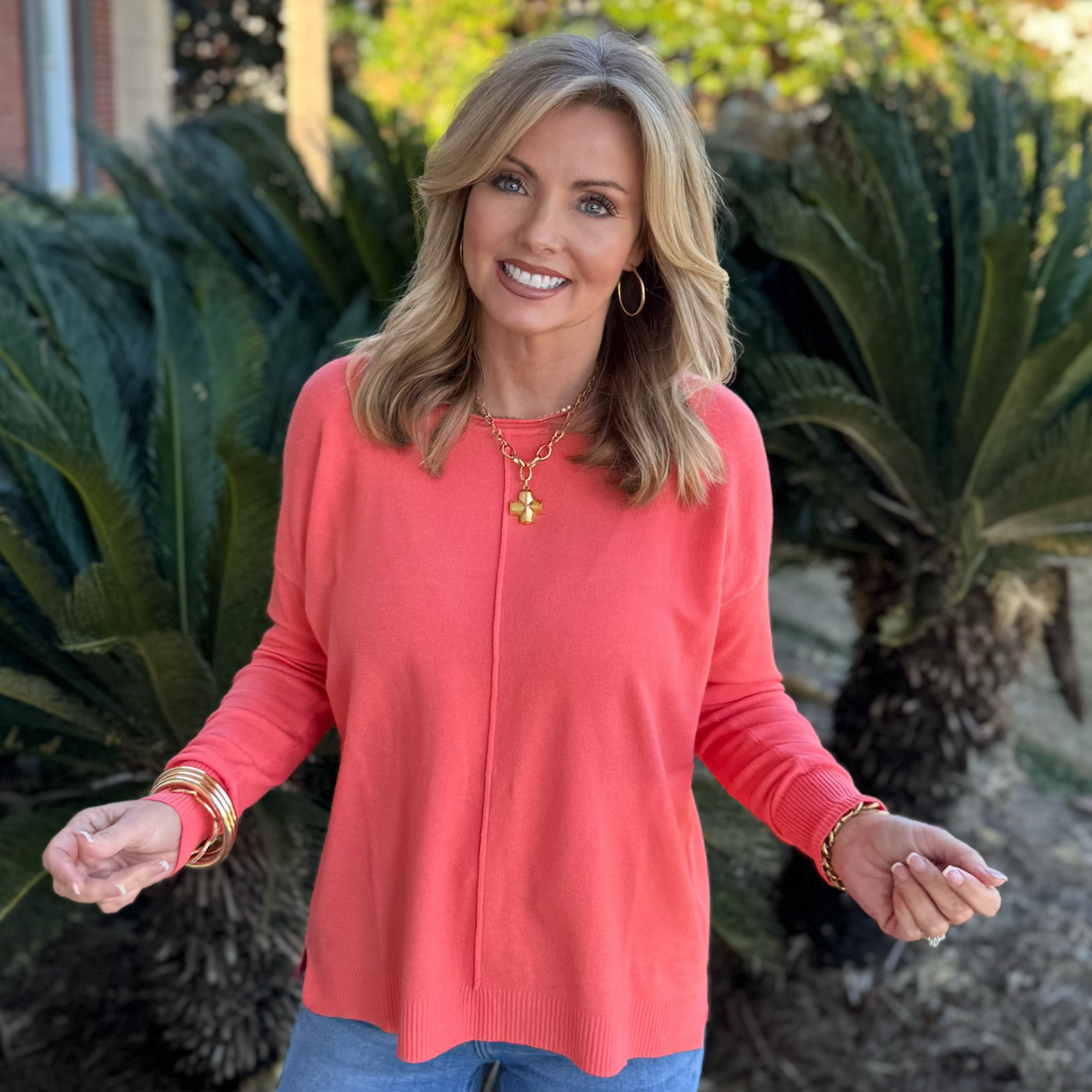 Camry Sweater | Coral