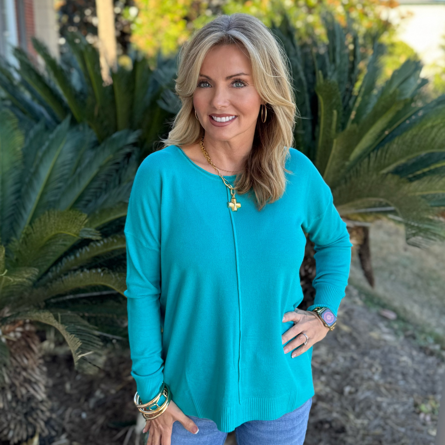 Camry Sweater | Turquoise