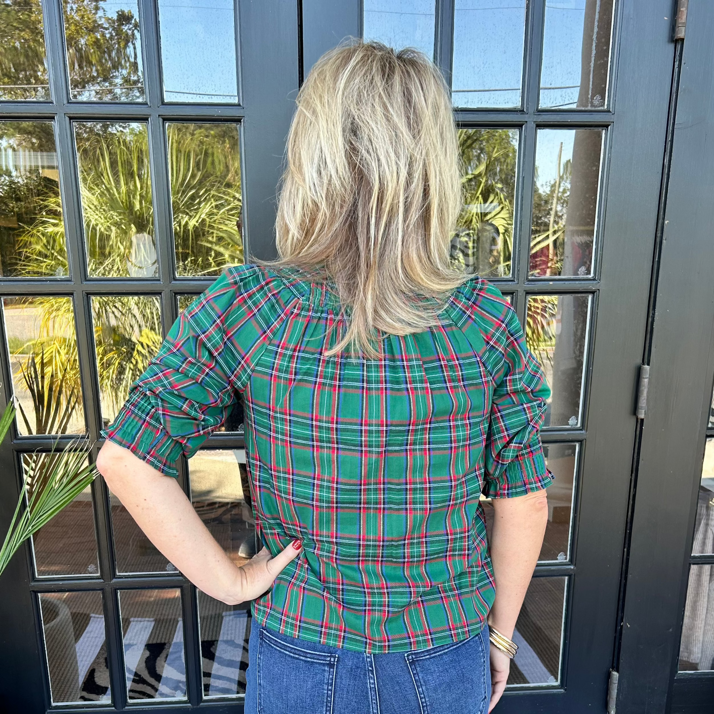 Jace Plaid Top | Green-Multi