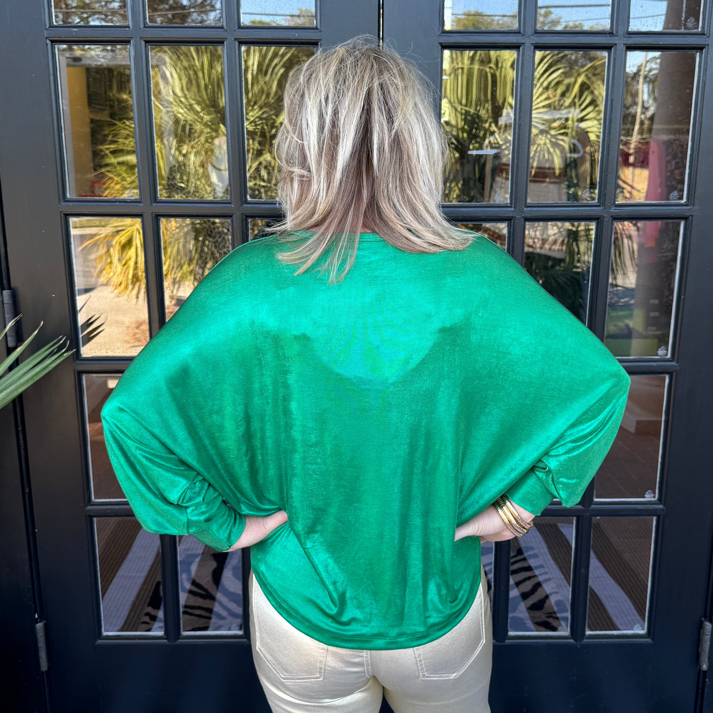 Chelsea Shimmer Top | Green