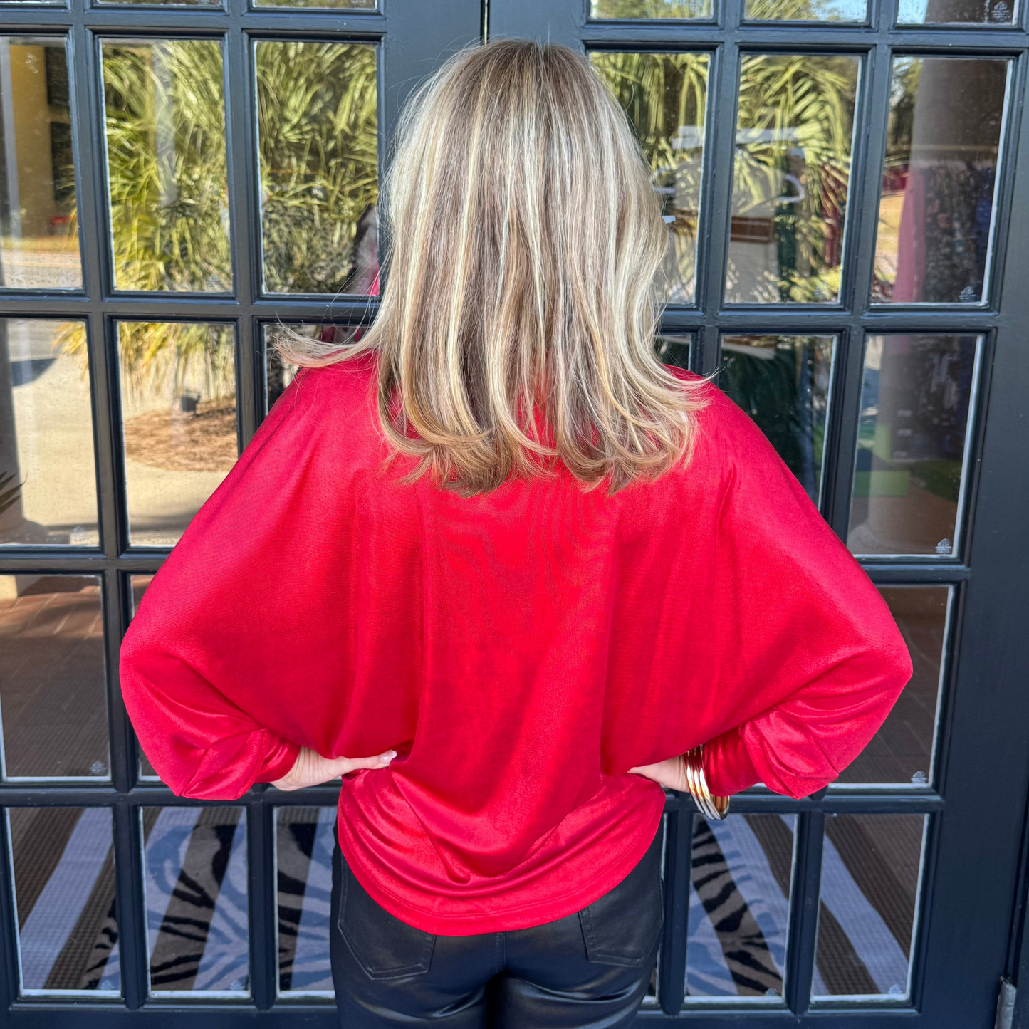 Chelsea Shimmer Top | Red