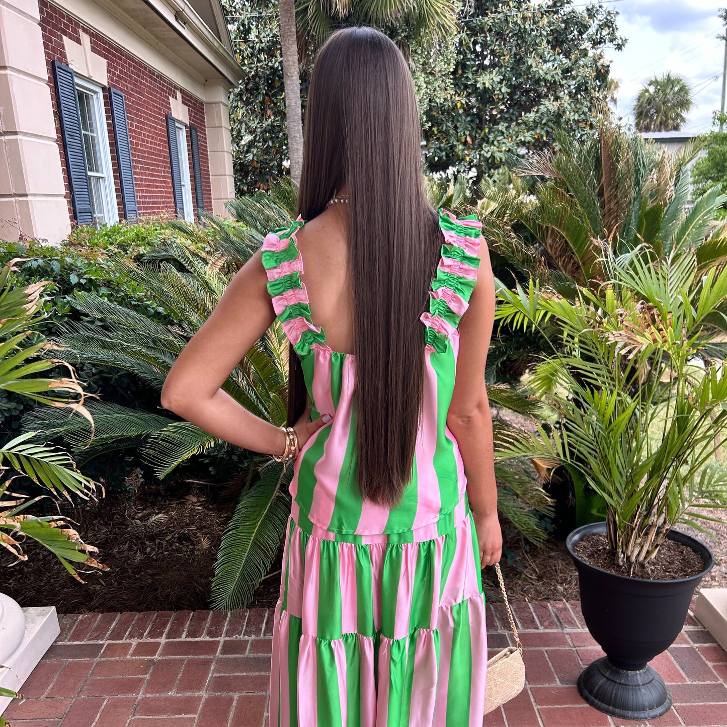 Ellie Top & Skirt Set | Barbie Pink & Kelly Green