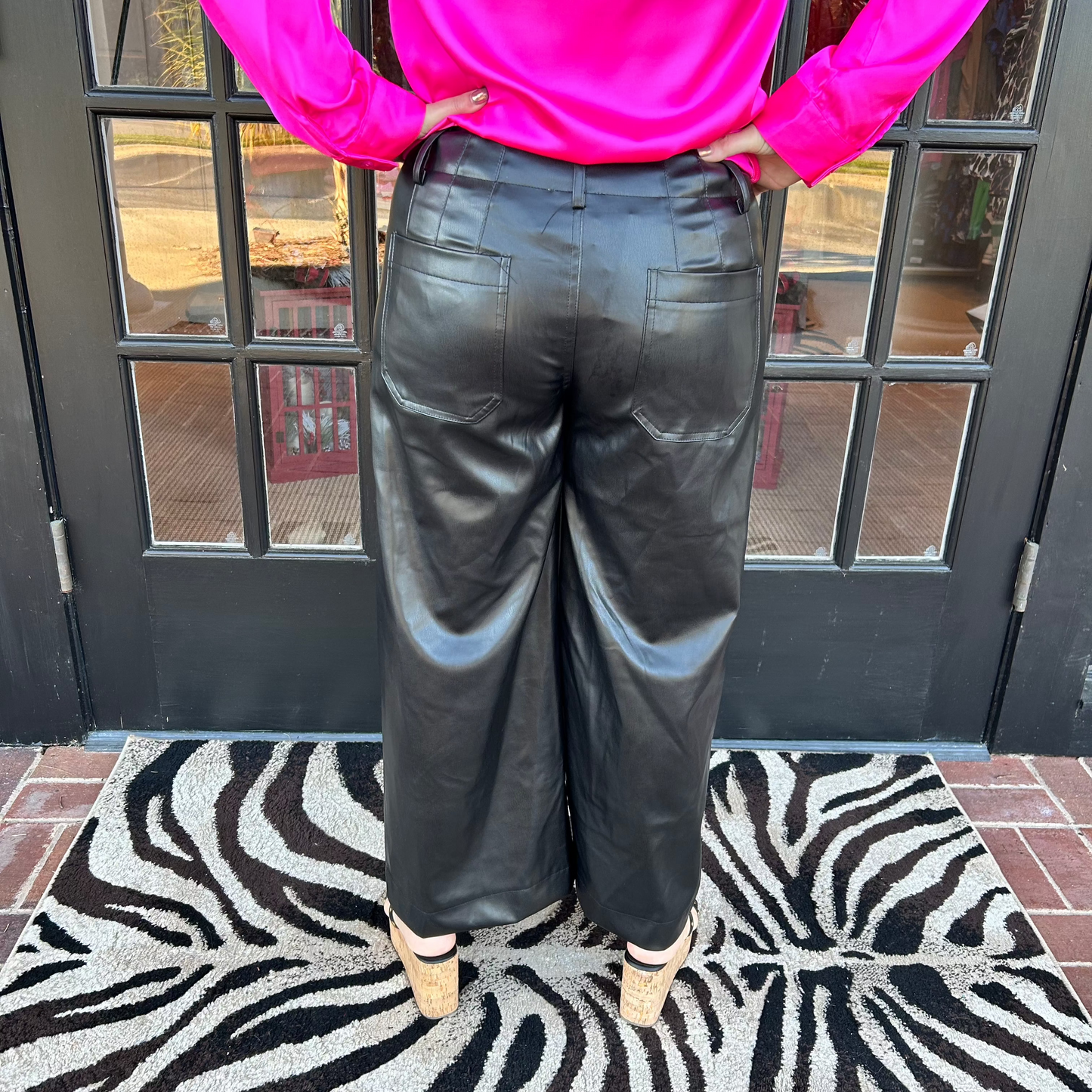 Darla Faux Leather Pants | Black