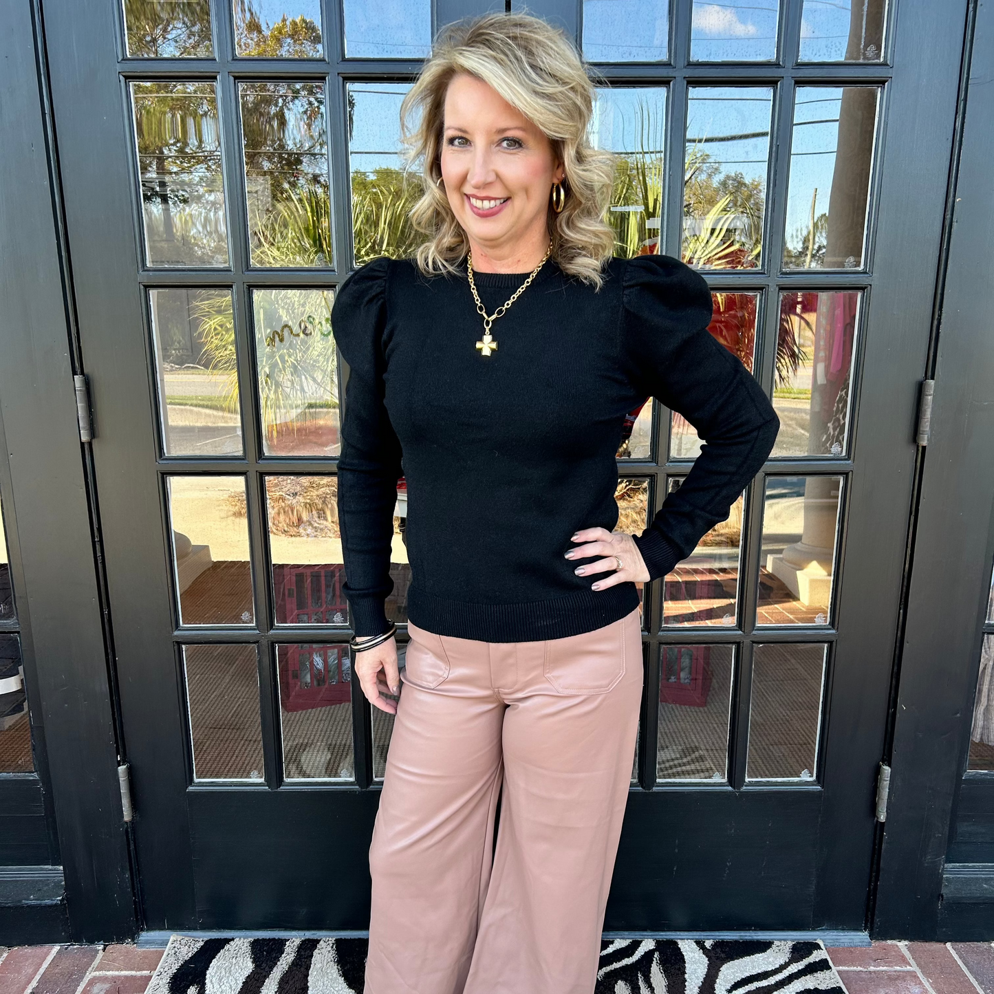 Darla Faux Leather Pants | Taupe