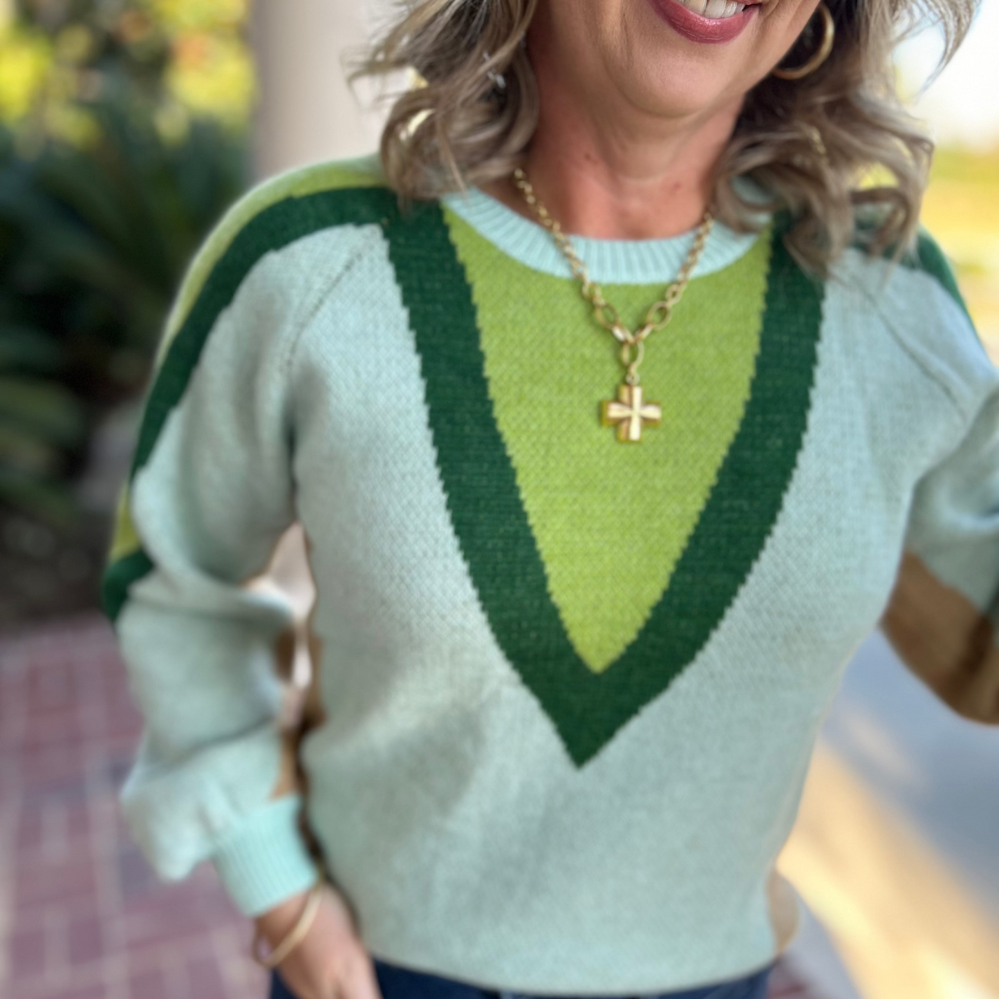 Donna Printed Sweater | Sage