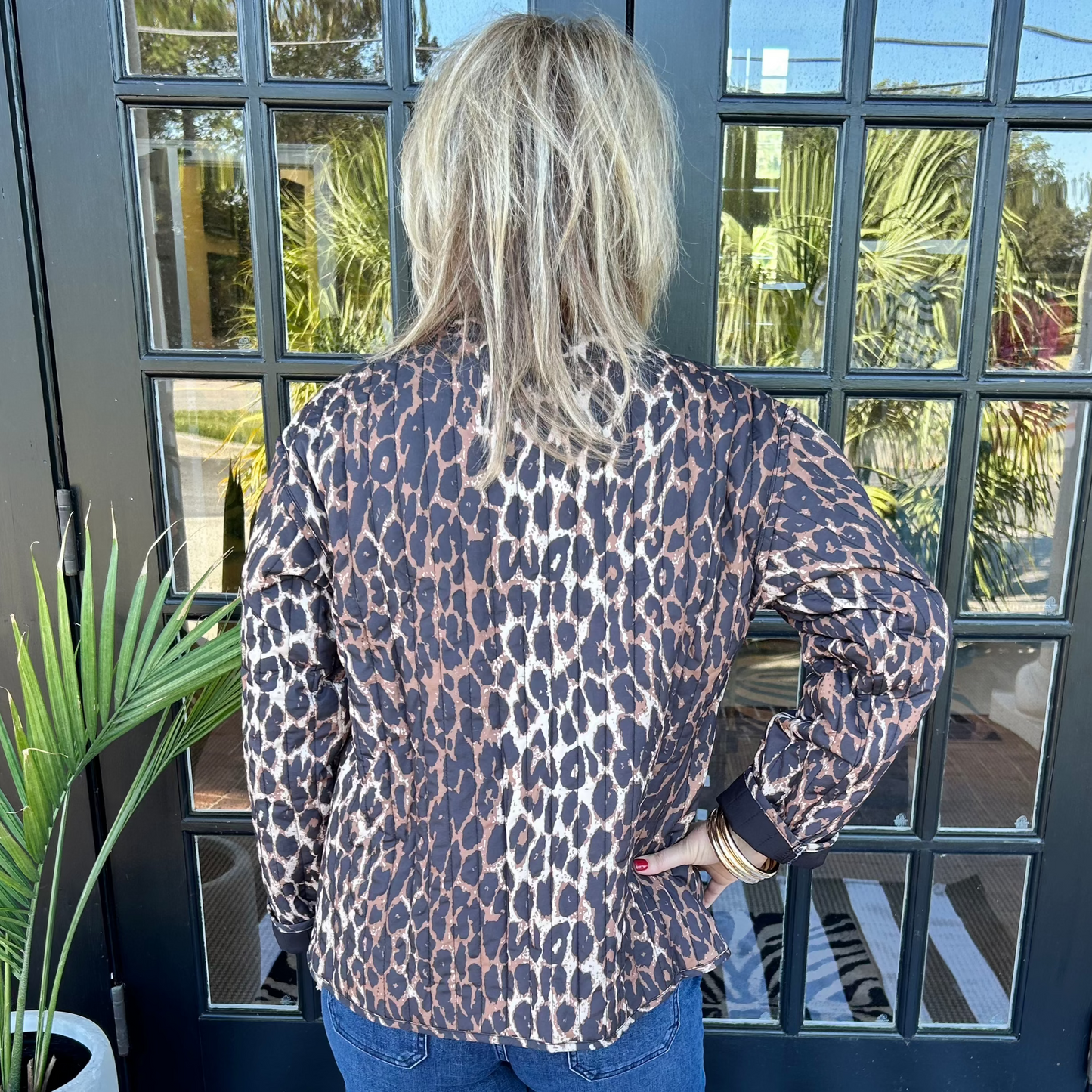 Hattie Quilted Jacket | Animal Print