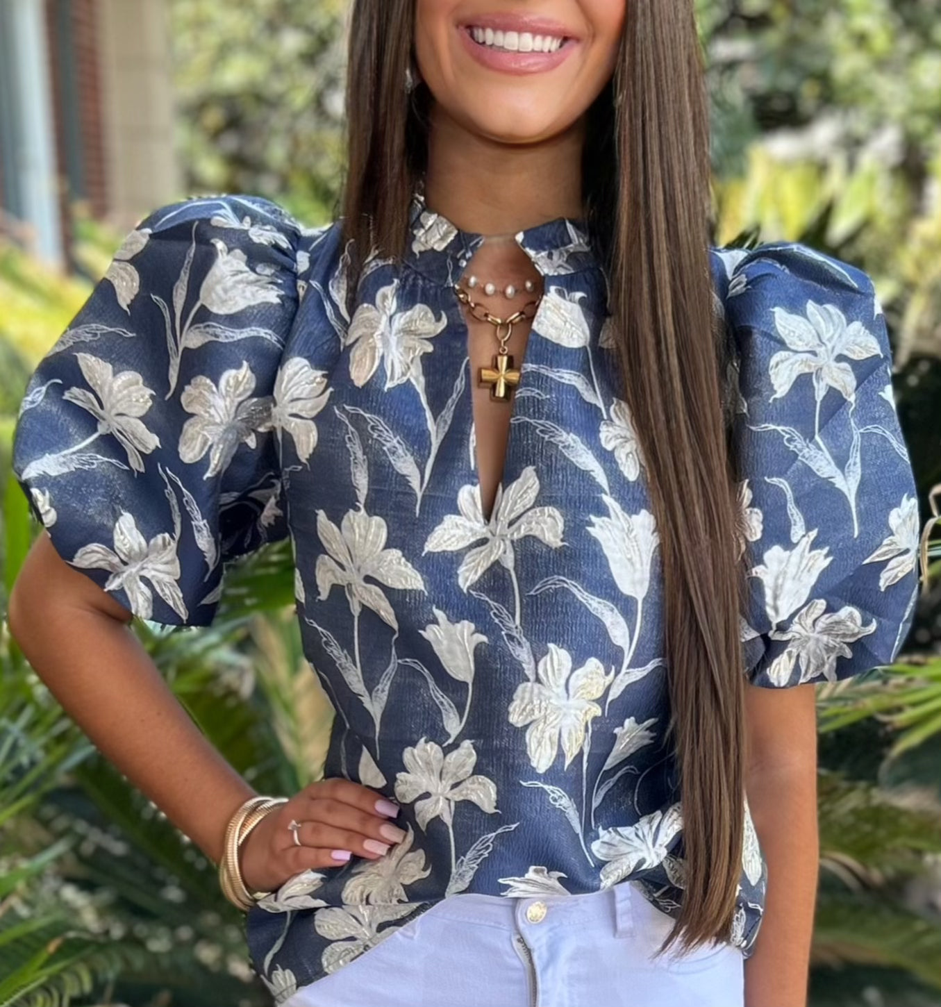 Collins Top | Navy-Multi