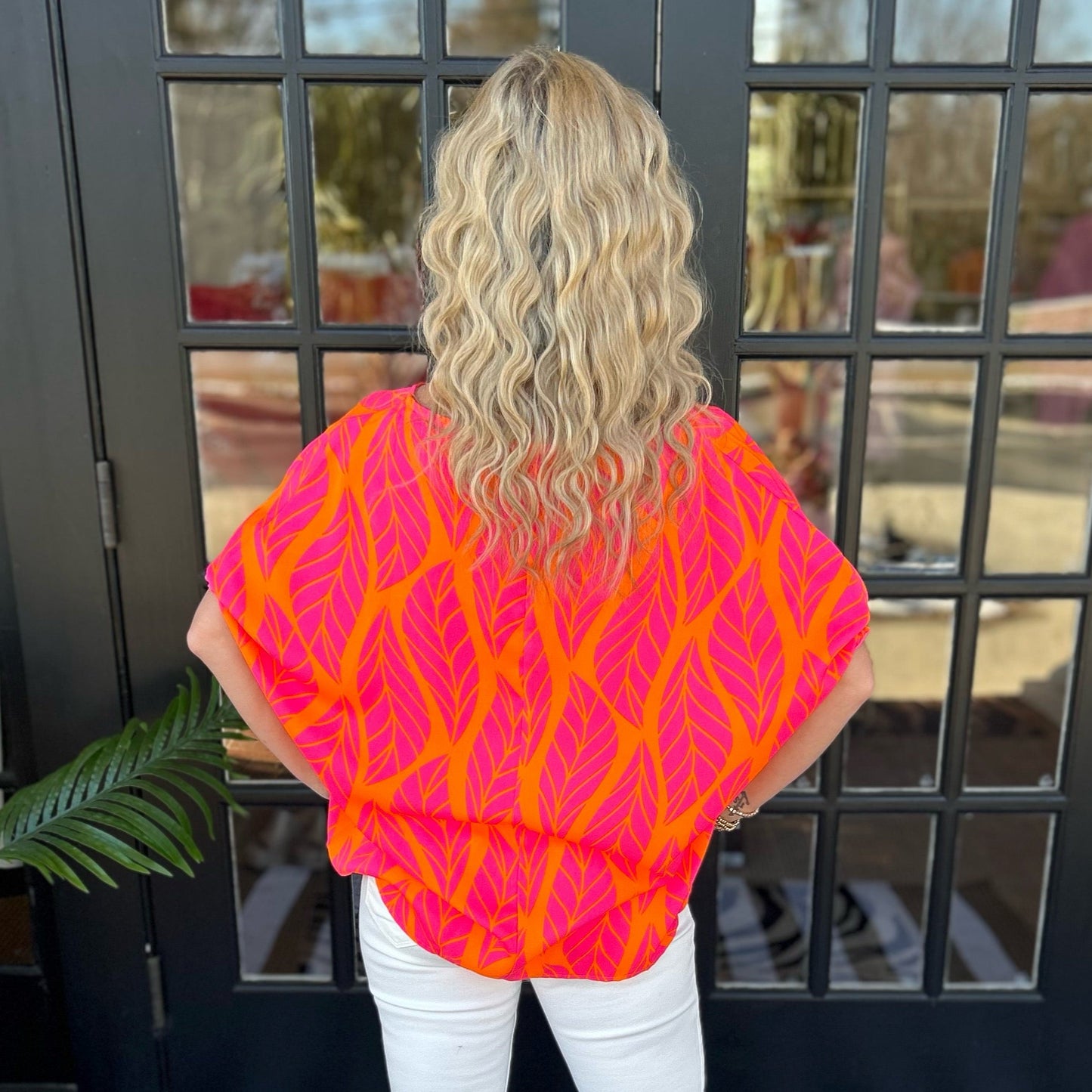 Mila Tropical Print Top | Pink Combo