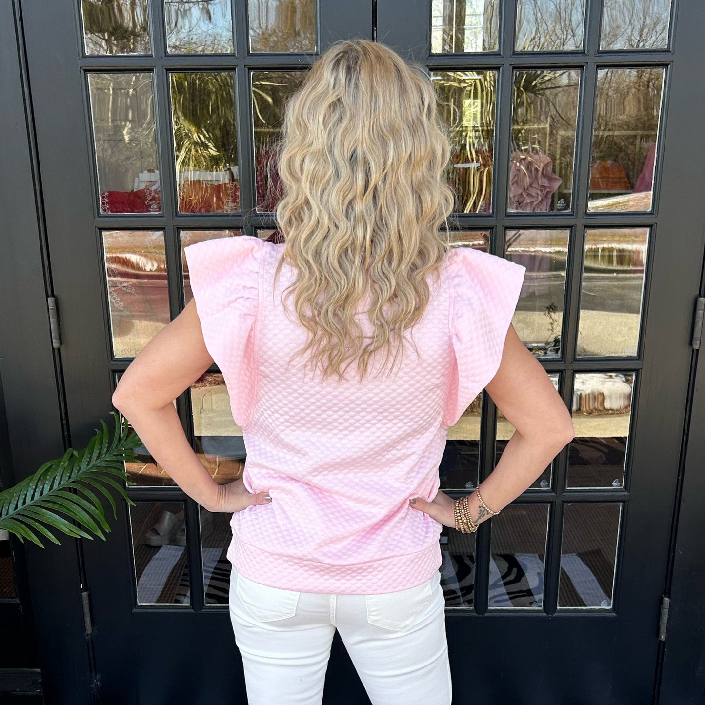 Isabella Textured Top | Light Pink