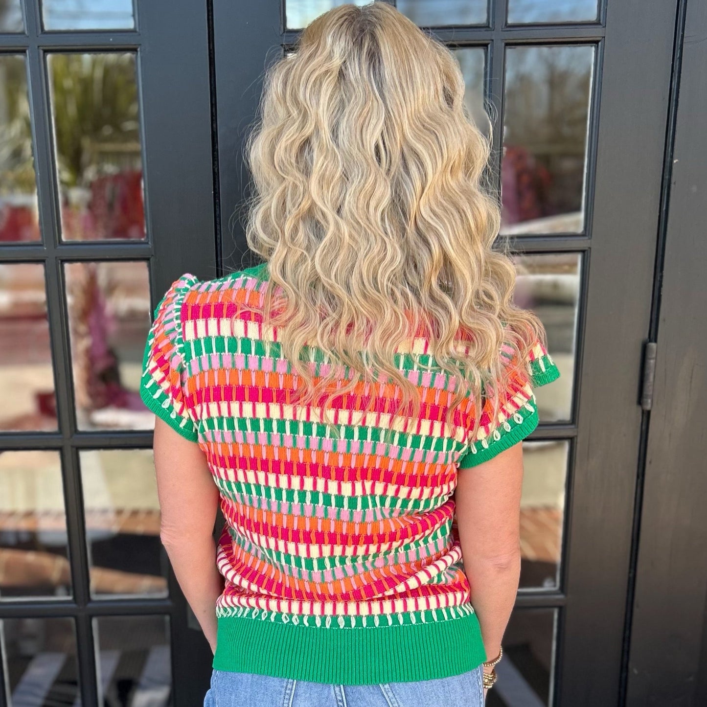 Emma Printed Sweater | Green Combo