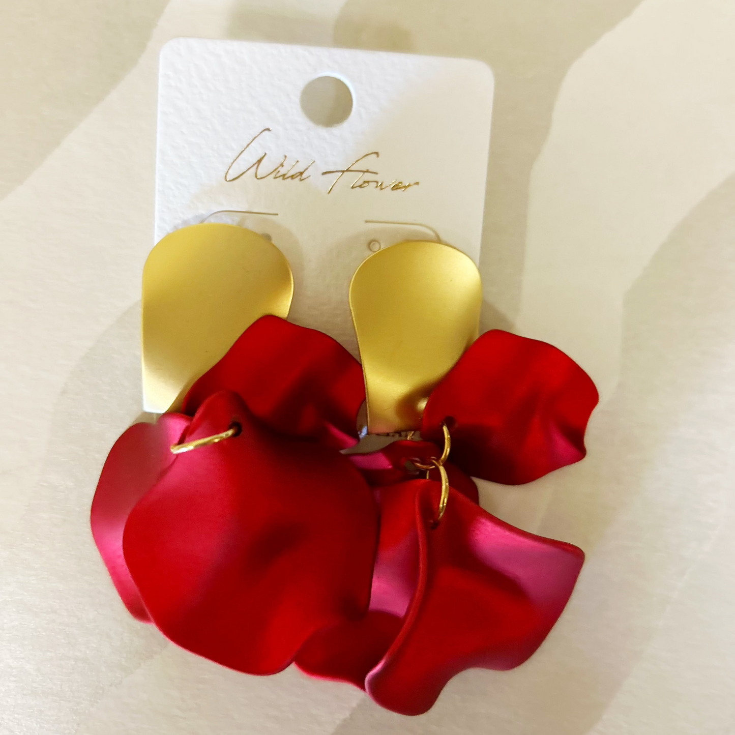 Petal Earrings | Red-Gold