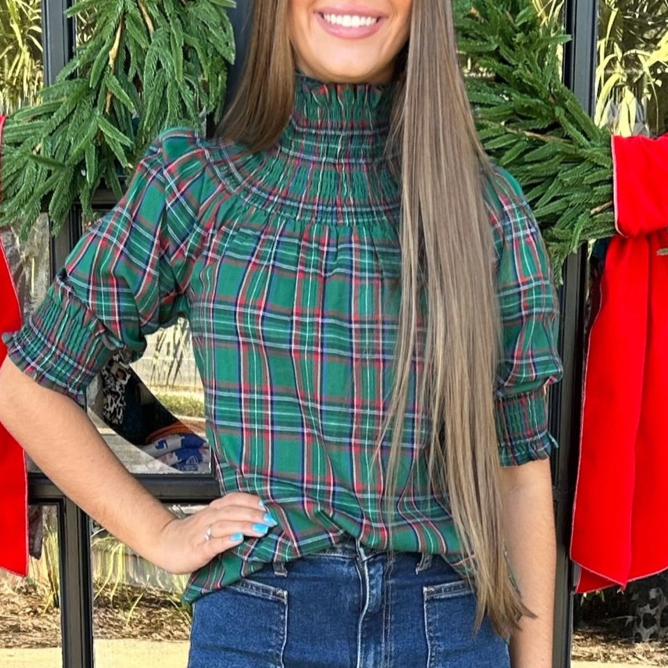 Jace Plaid Top | Green