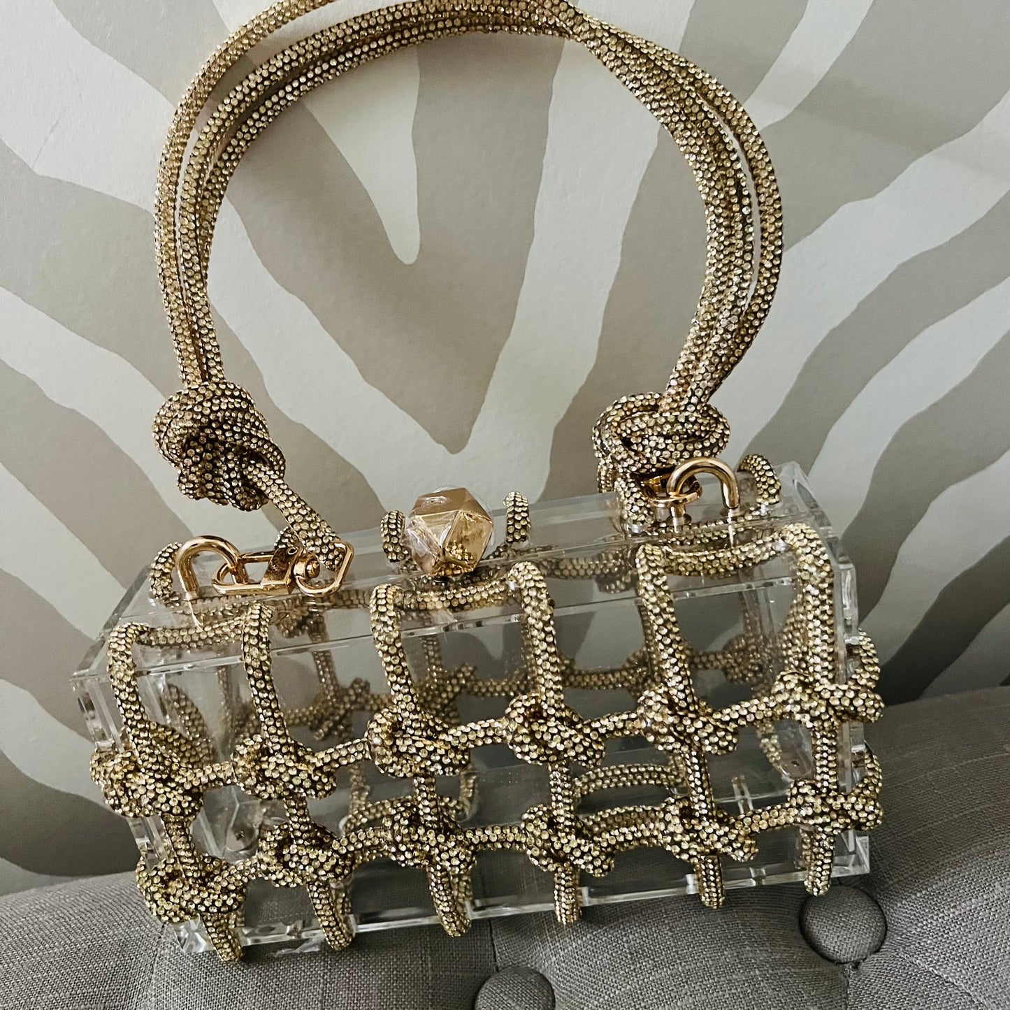 Lucite Clutch | gold