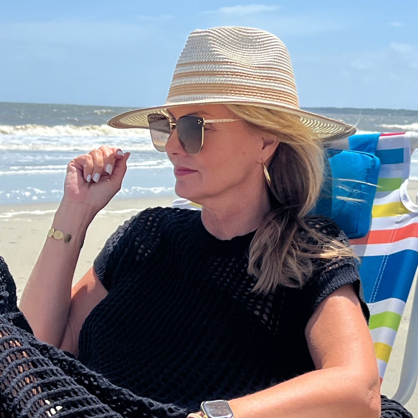 Camille Beach Hat | Natural & Beige