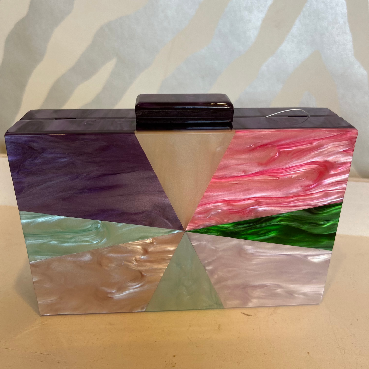 Fashion Acrylic Clutch | Pastel Color Block