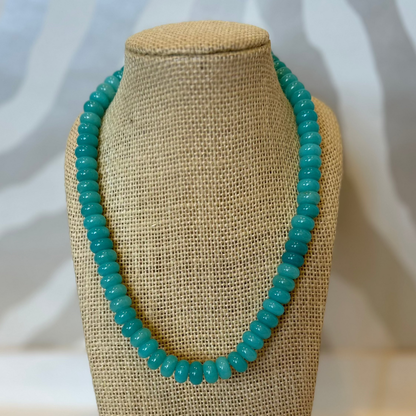 Beaded Semi Stone Necklace | Aquamarine