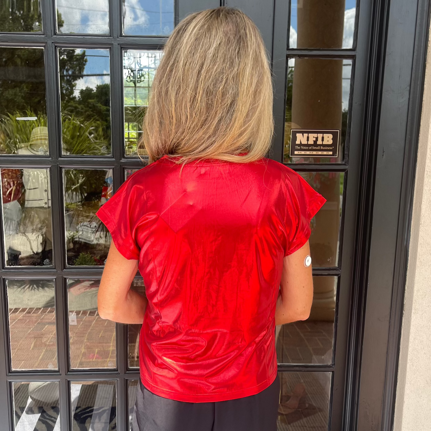 Gia Gameday Glossy T Shirt | Red