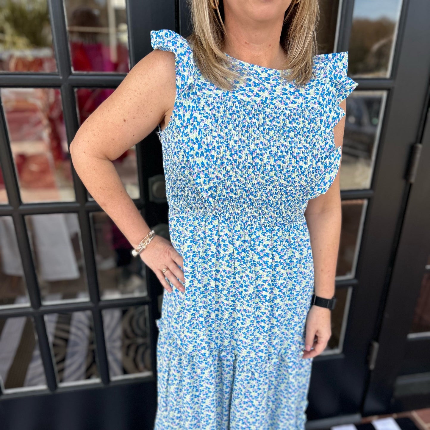 Annie Floral Print Dress | Blue