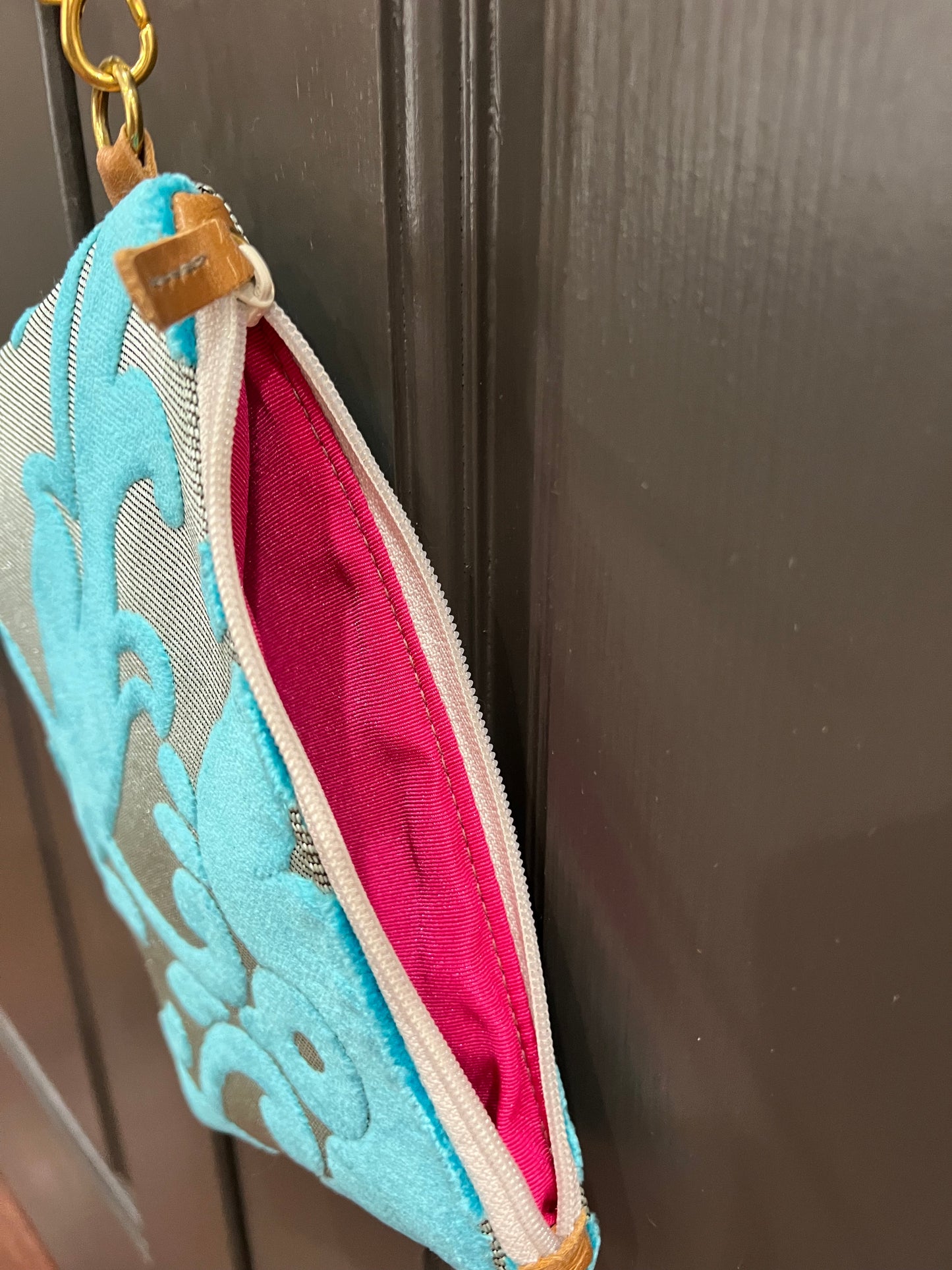 Emilia Bamboo Wristlet | Aqua