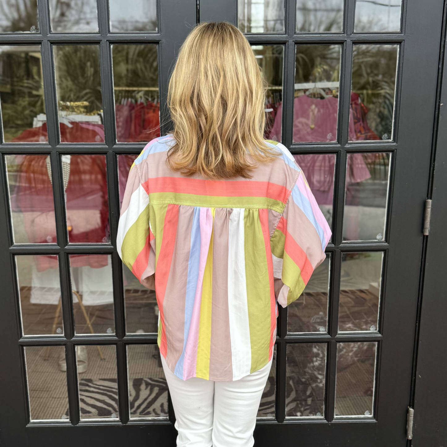 Judi Striped Button Up