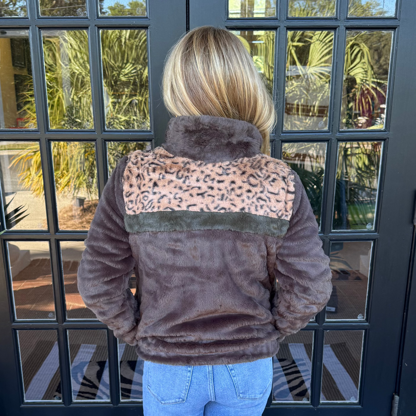 Karen Sherpa Sparkle Jacket | Chocolate
