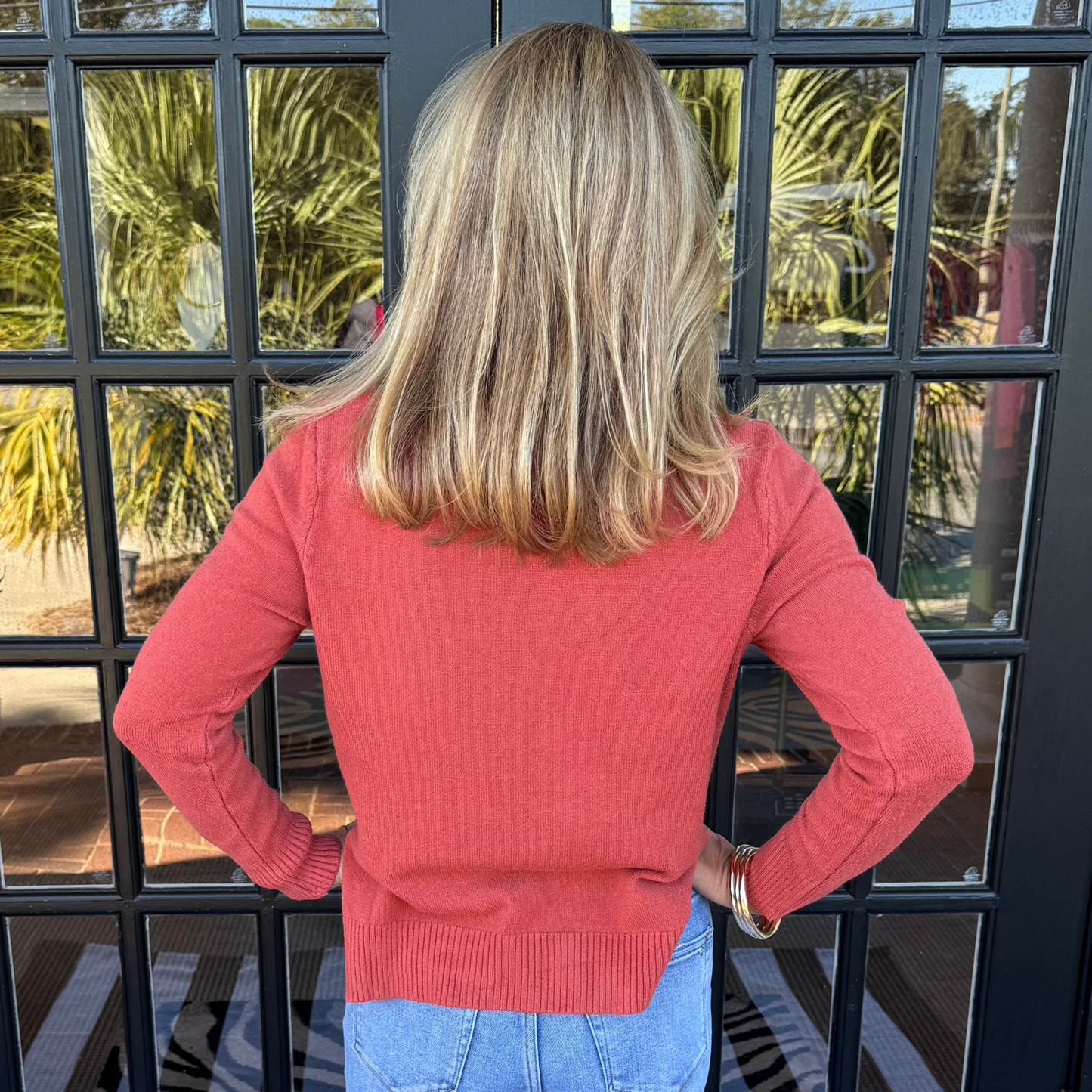 Kathy Mock Neck Sweater | Rust