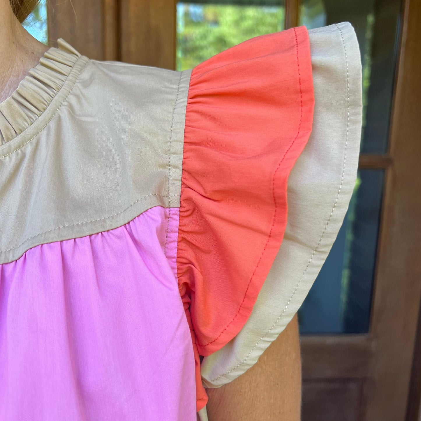 Kally Colorblock Top | Pink Orange Mix