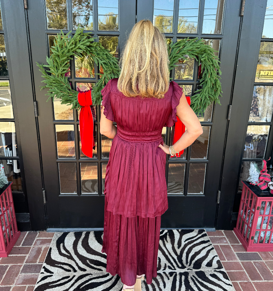 Lila Satin Dress | Burgundy