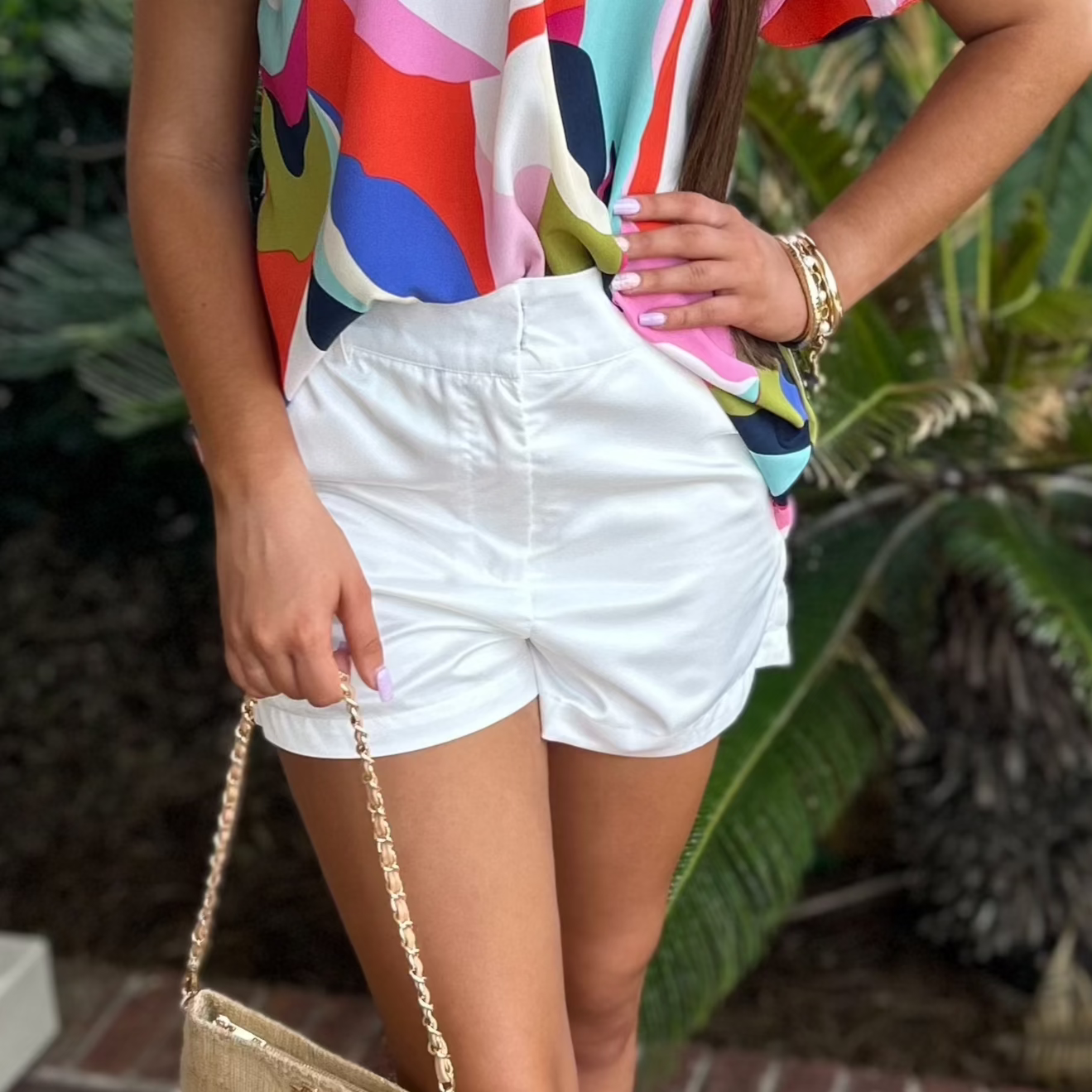 Quinn Satin Shorts | White