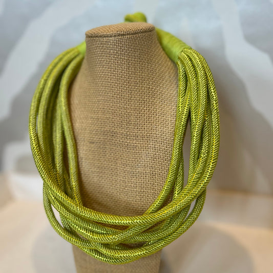 Rope Statement Necklace | Lime Green