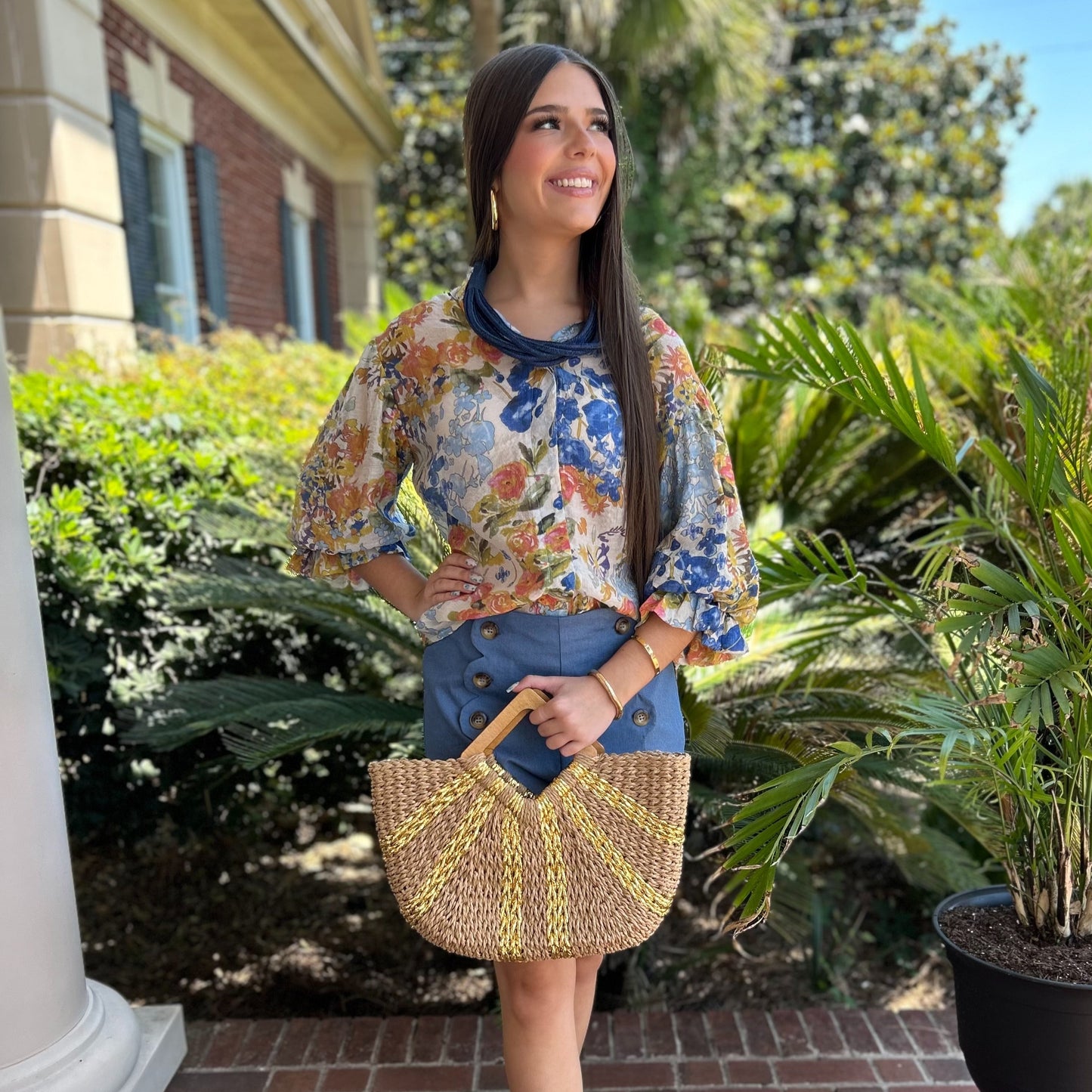 Mags Top | Blue Floral