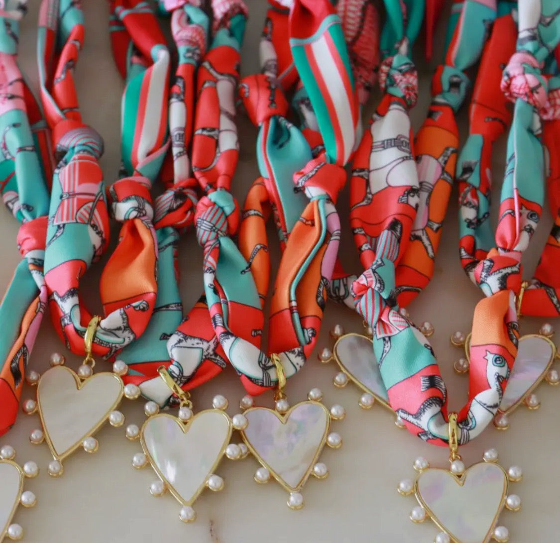 Scarlett Heart Scarf Necklace | Orange Mint