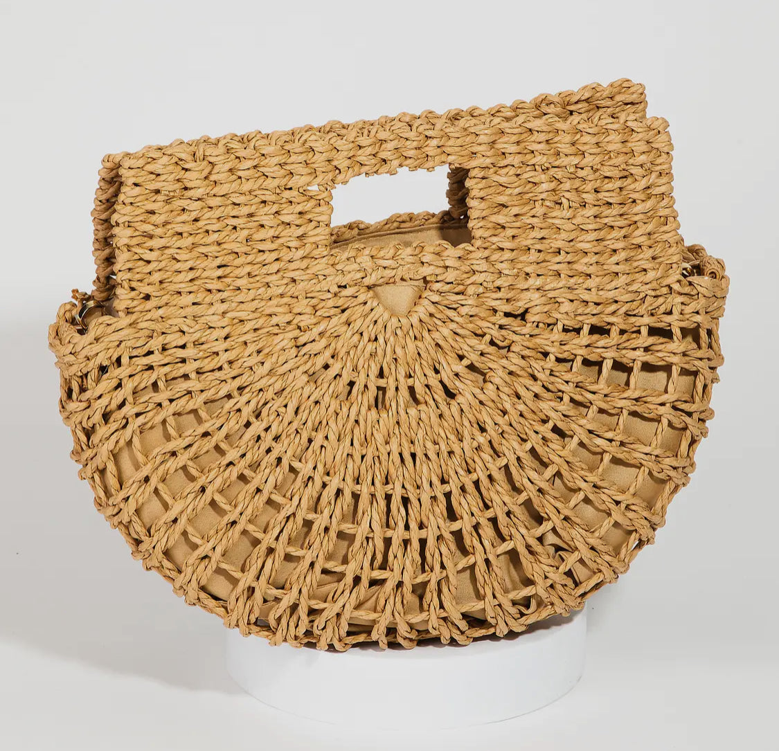 Braided Semi Circle Bag | Natural