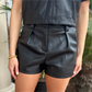 Starla Leather Shorts | Black