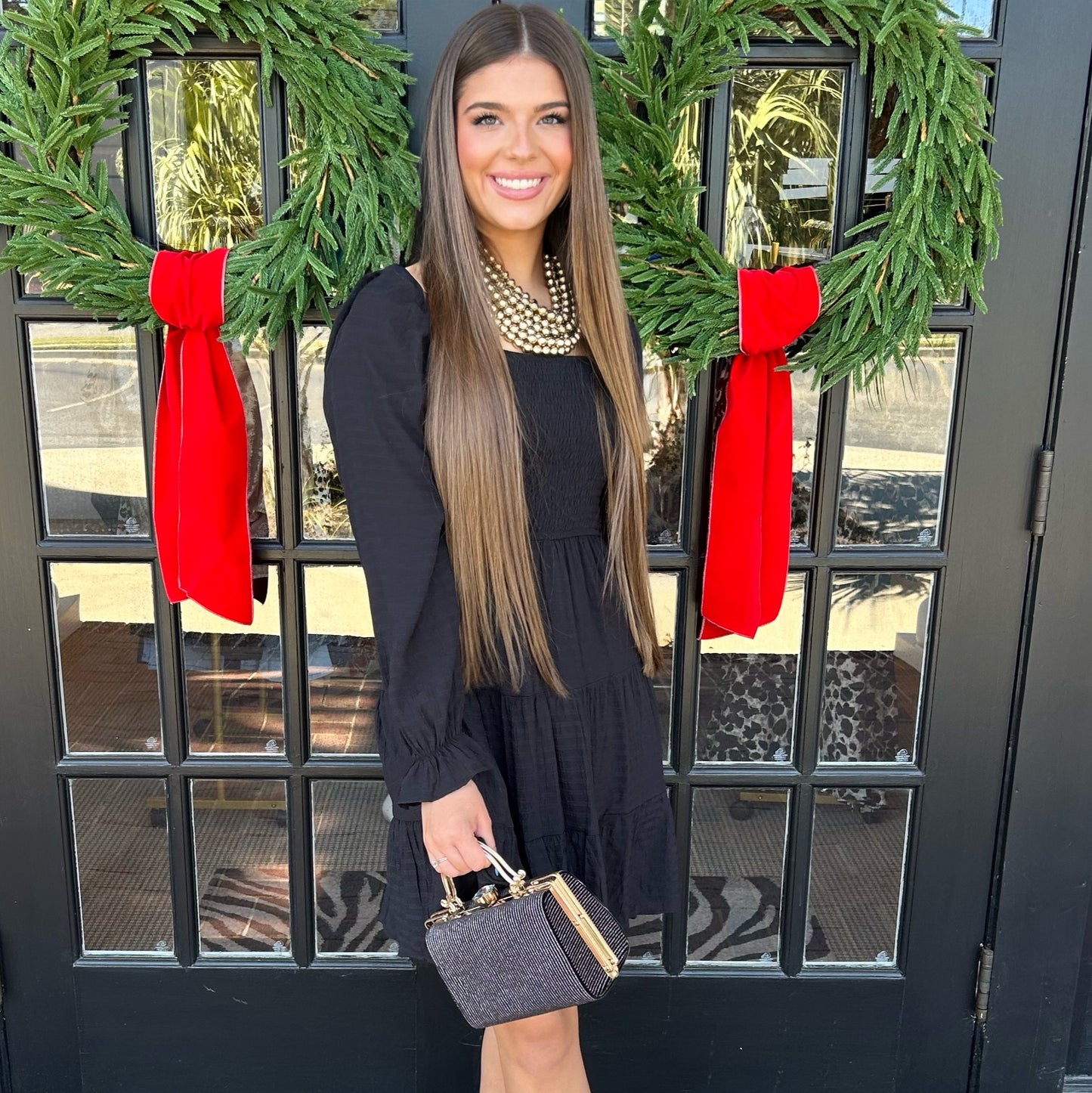 Allison Tiered Mini Dress | Black