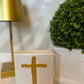 Metallic Textured Cross Canvas Art | Gold