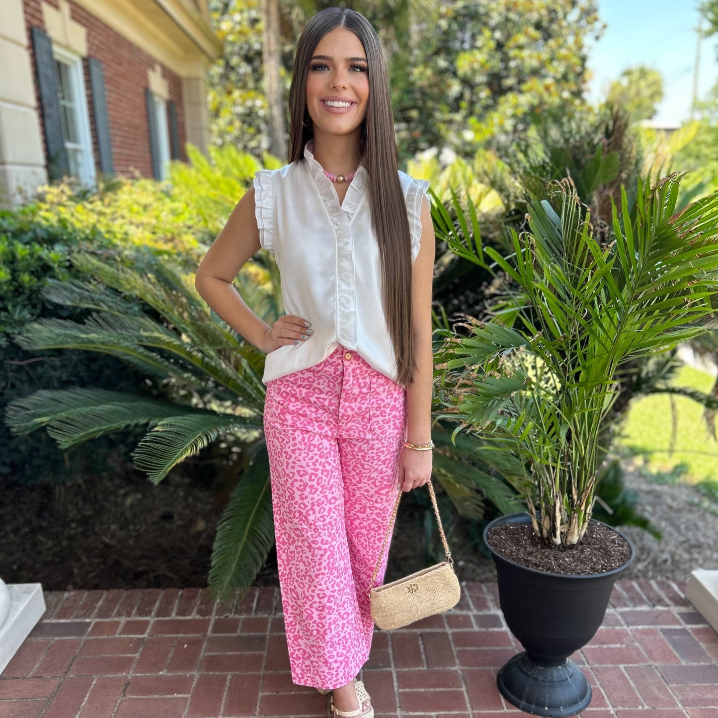 Kendra Pants | Pink Leopard