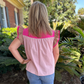 Bex Colorblock Top | Pink Tan Mix