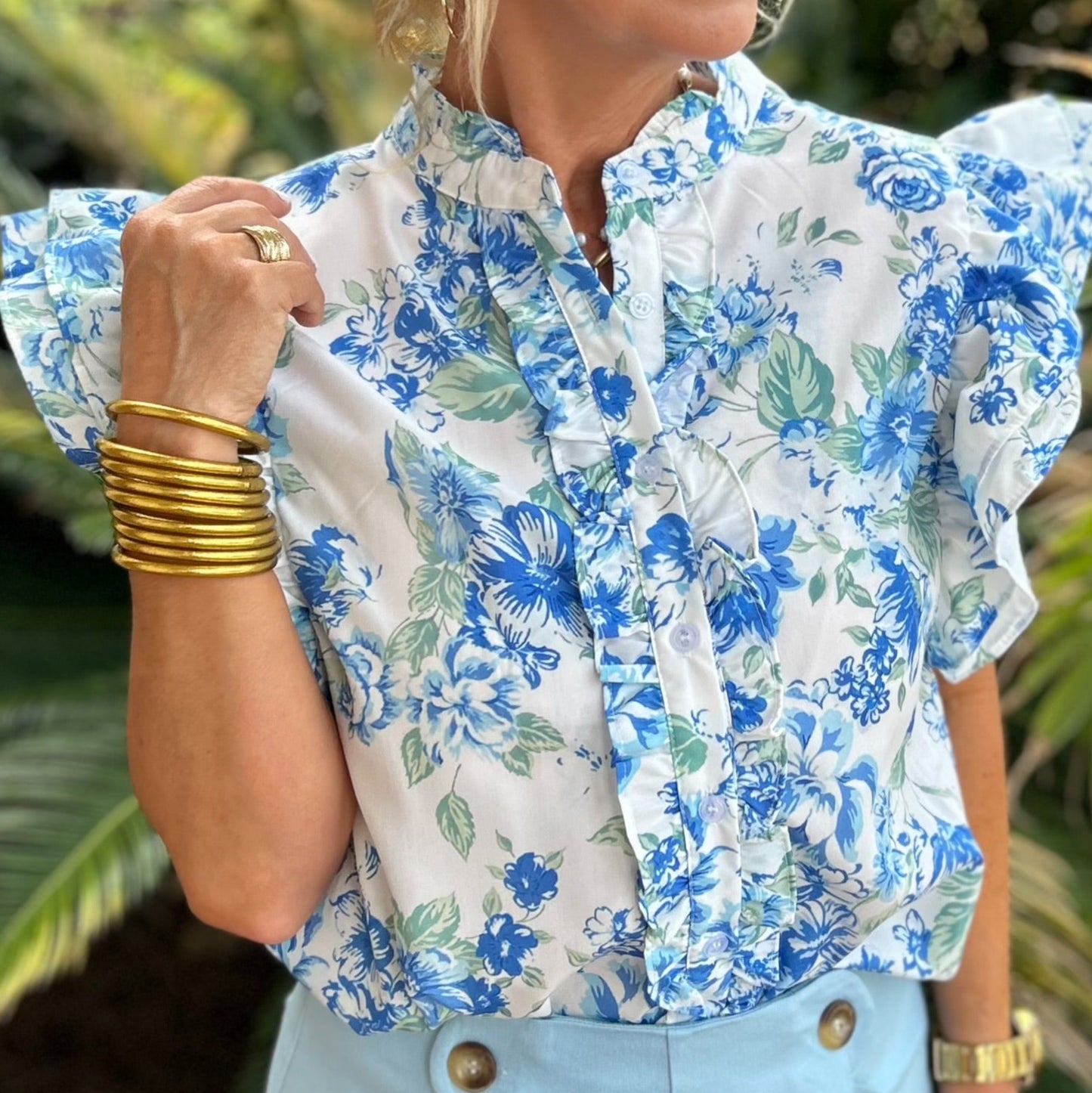 Miranda Top | Blue Floral