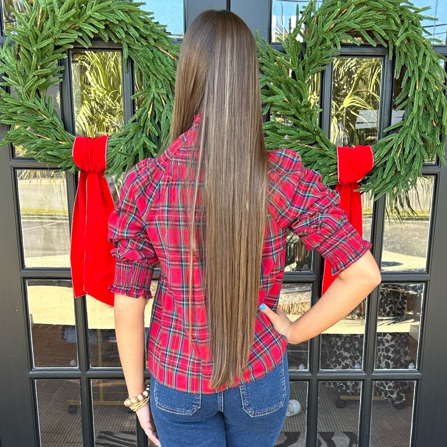 Jace Plaid Top | Red